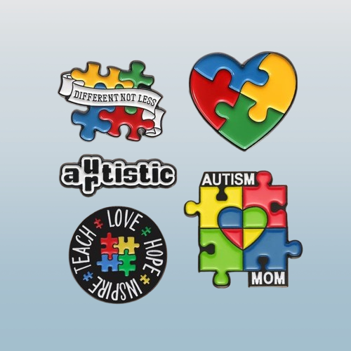 Autism Heart Enamel Brooch Sensory Smiles