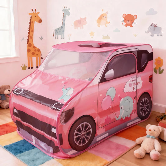 Car Shaped Play Tent – Gray & Pink