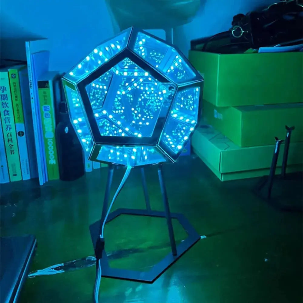 Dodecahedron Infinity Mirror Night Light Sensory Smiles
