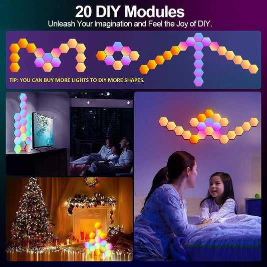 GlowSync RGB LED Hex Panels Sensory Smiles