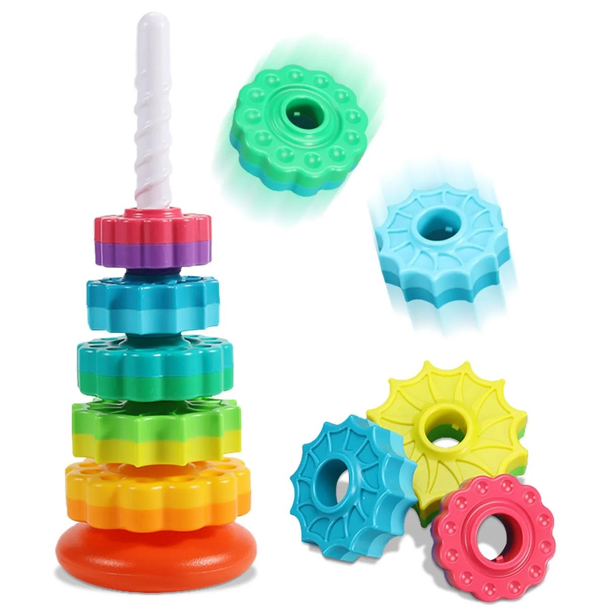 Rotating Rainbow Tower Sensory Smiles