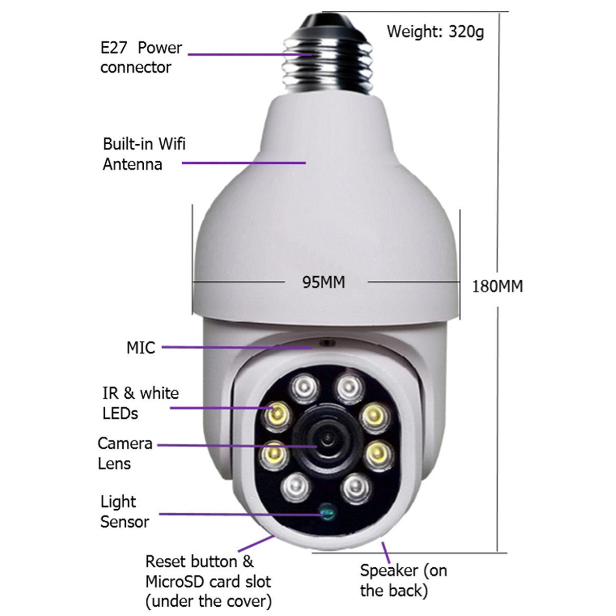 High-definition Security Surveillance Camera Wireless WIFI Connection Smart Home Sensory Smiles