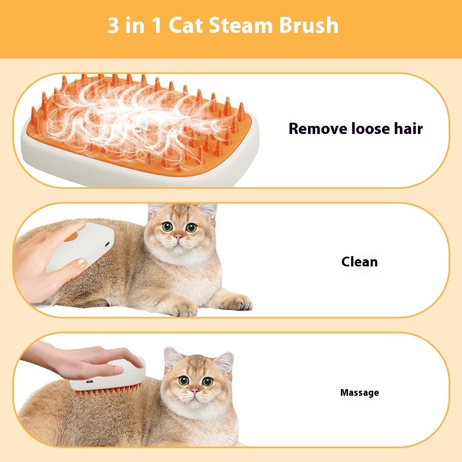 USB Rechargeable Pets Steam Brush Spray Massage Comb Pet Grooming Tools Cat Steam Comb Pet Products - Sensory Smiles