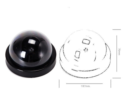 Black Plastic Smart Indoor Outdoor Dummy Home Dome Fake CCTV Security Camera With Flashing Red LED Light Sensory Smiles