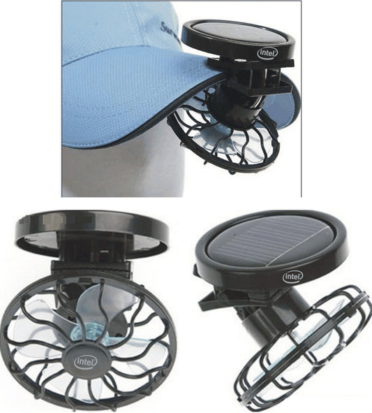 For Travel Camping Cooling Outdoor Fishing Clip-on Solar Sun Powered Fan Panel Black Cooling Cell Fan Portable Solar Fan Sensory Smiles