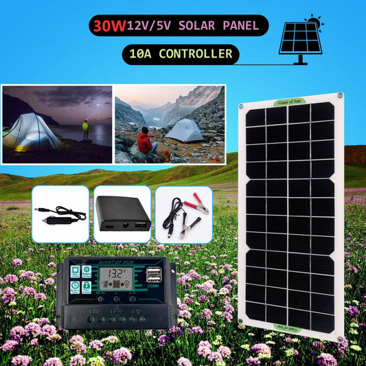 Solar Panel Car Van Caravan Camper Monocrystalline Portable Battery Charger Sensory Smiles