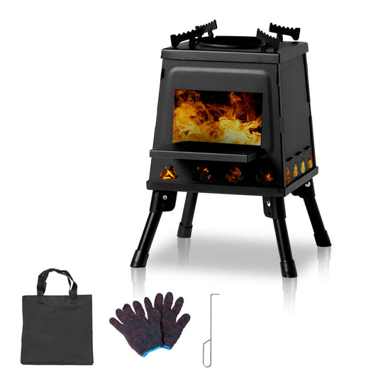 Wrought Iron Panel 27x27x34cm Black Detachable Piece Portable Camping Stove Sensory Smiles