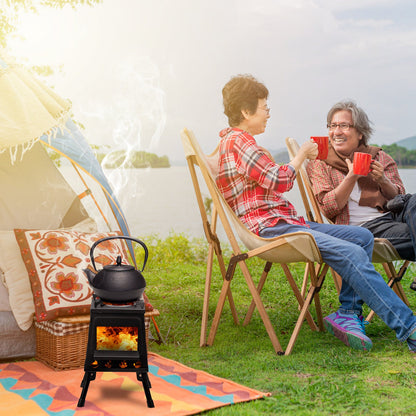 Wrought Iron Panel 27x27x34cm Black Detachable Piece Portable Camping Stove Sensory Smiles