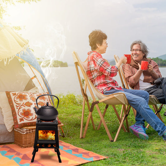 Wrought Iron Panel 27x27x34cm Black Detachable Piece Portable Camping Stove Sensory Smiles