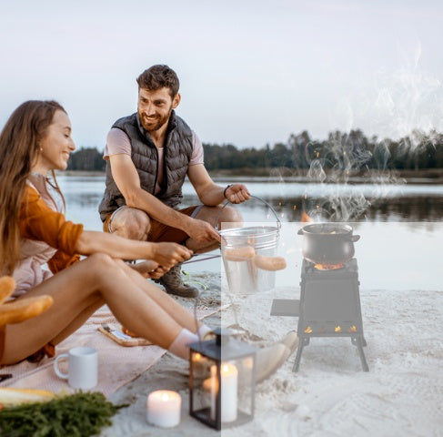 Wrought Iron Panel 27x27x34cm Black Detachable Piece Portable Camping Stove Sensory Smiles