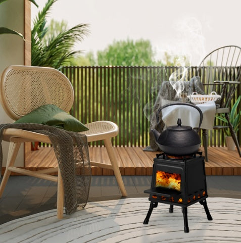 Wrought Iron Panel 27x27x34cm Black Detachable Piece Portable Camping Stove Sensory Smiles
