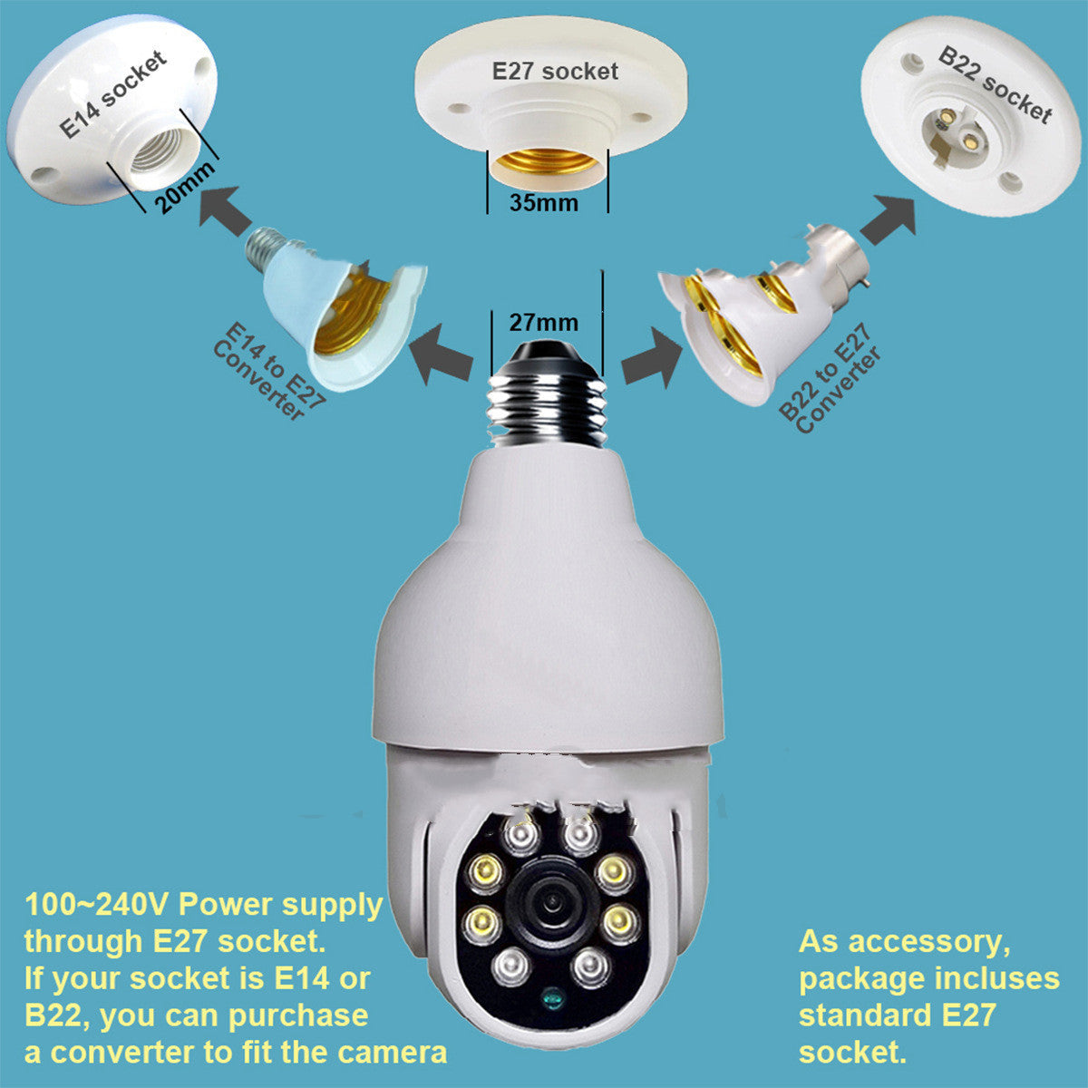 High-definition Security Surveillance Camera Wireless WIFI Connection Smart Home Sensory Smiles