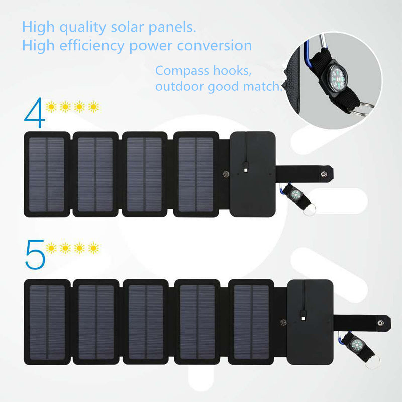 Outdoor Folding Solar Panel Charger Portable 5V 2.1A USB Output Devices Camp Hiking Backpack Travel Power Supply For Smartphones Sensory Smiles