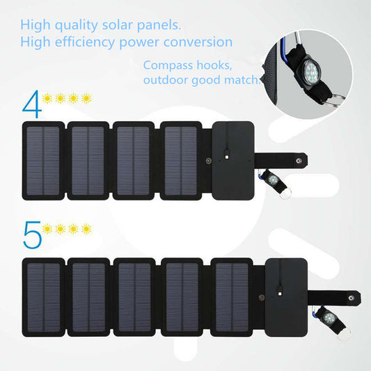 Outdoor Folding Solar Panel Charger Portable 5V 2.1A USB Output Devices Camp Hiking Backpack Travel Power Supply For Smartphones Sensory Smiles