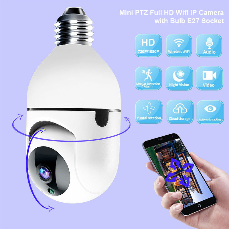 Bulb Shaking Head Machine Yilot APP Wireless WIFI Camera Home Security Monitoring Sensory Smiles