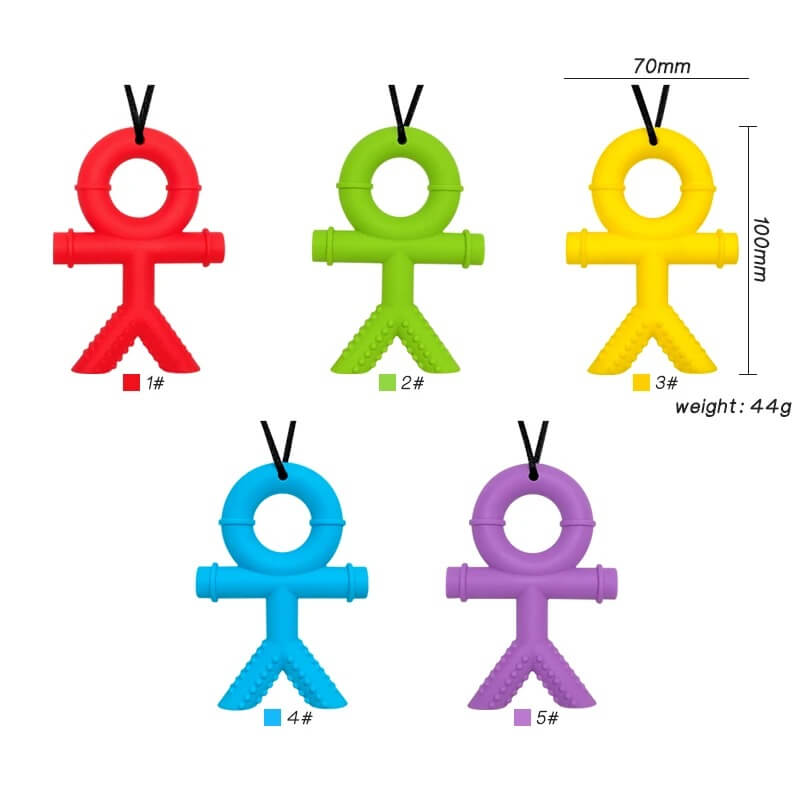 Silicone Human Shaped Kids Chew Necklace
