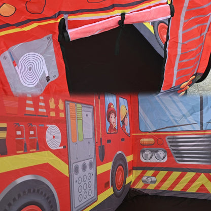 Kids Foldable Police/Fire Truck Play Tent – Pop-Up Indoor/Outdoor Playhouse