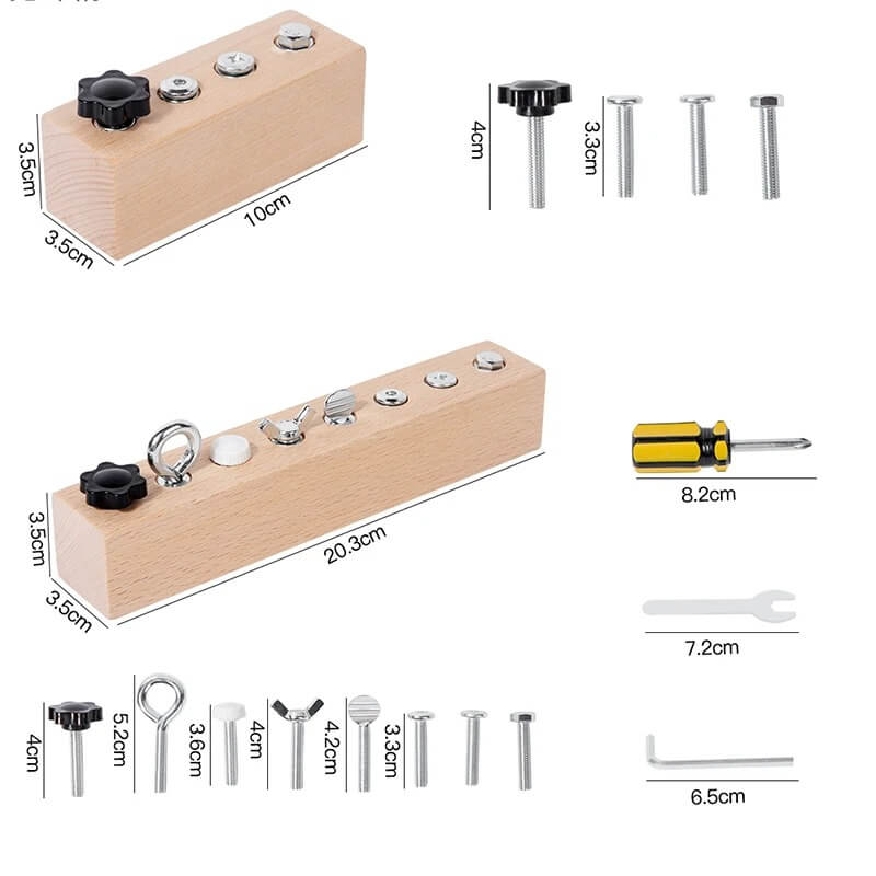 Kids Wooden Screw & Nut Disassembly Toy – Montessori Fine Motor Skills Trainer