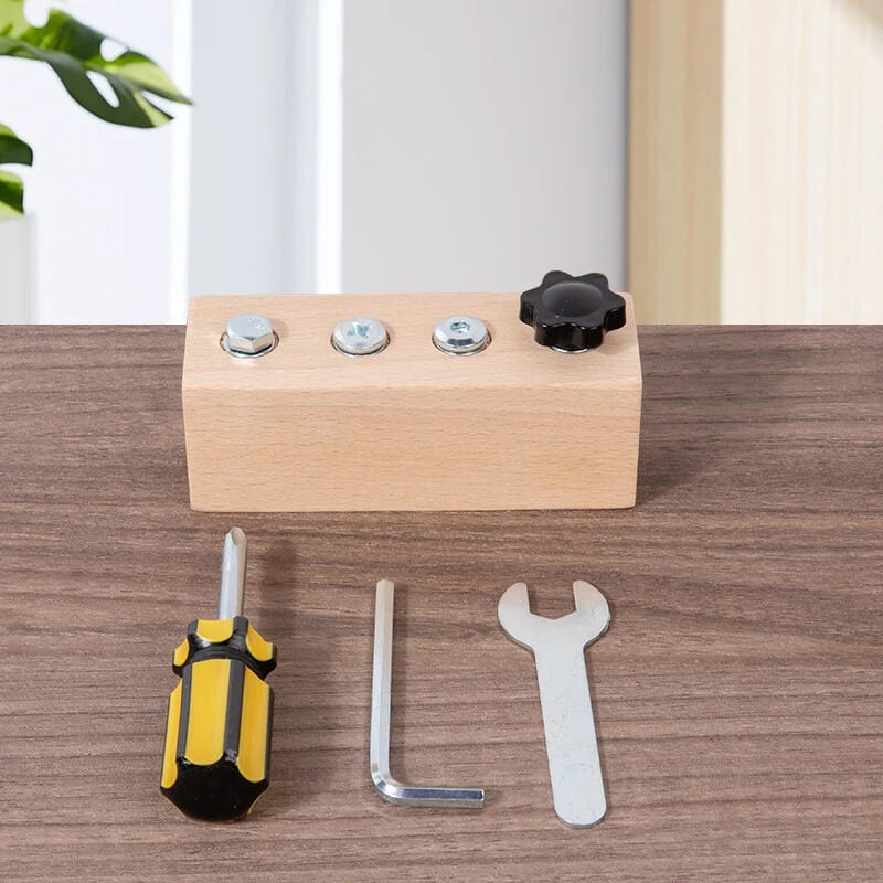 Kids Wooden Screw & Nut Disassembly Toy – Montessori Fine Motor Skills Trainer