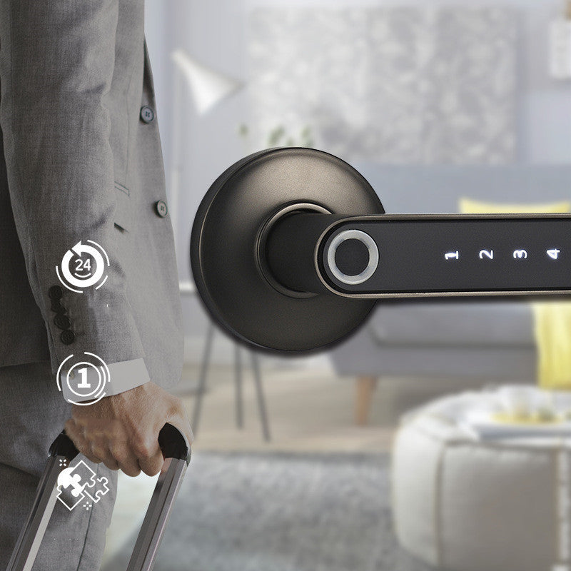 Smart Lock Fingerprint Password Electric Digital Lock  Alloy Keyless Security Door Handle For Home Sensory Smiles