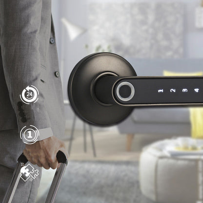 Smart Lock Fingerprint Password Electric Digital Lock  Alloy Keyless Security Door Handle For Home Sensory Smiles