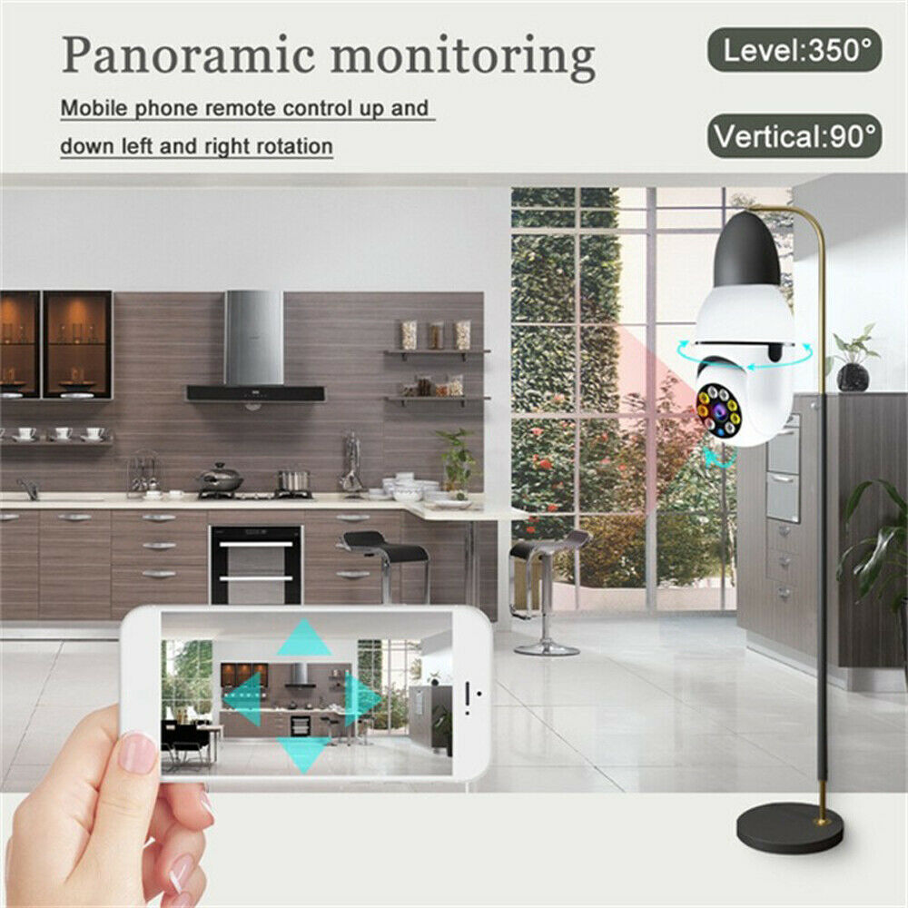 E27 Light Bulb Camera 1080P HD Wireless Wifi Smart Home Security Camera Sensory Smiles