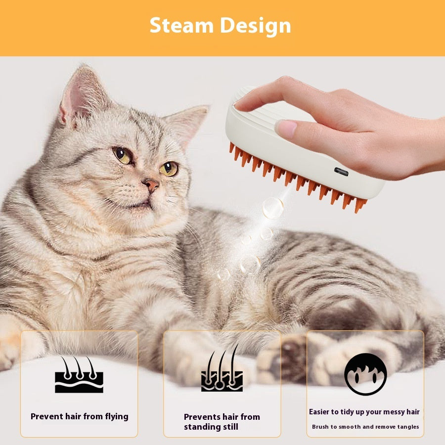 USB Rechargeable Pets Steam Brush Spray Massage Comb Pet Grooming Tools Cat Steam Comb Pet Products - Sensory Smiles