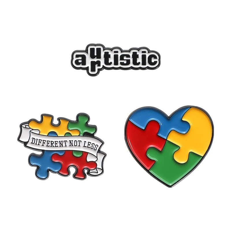 Autism Awareness Brooch Set of 3 Sensory Smiles