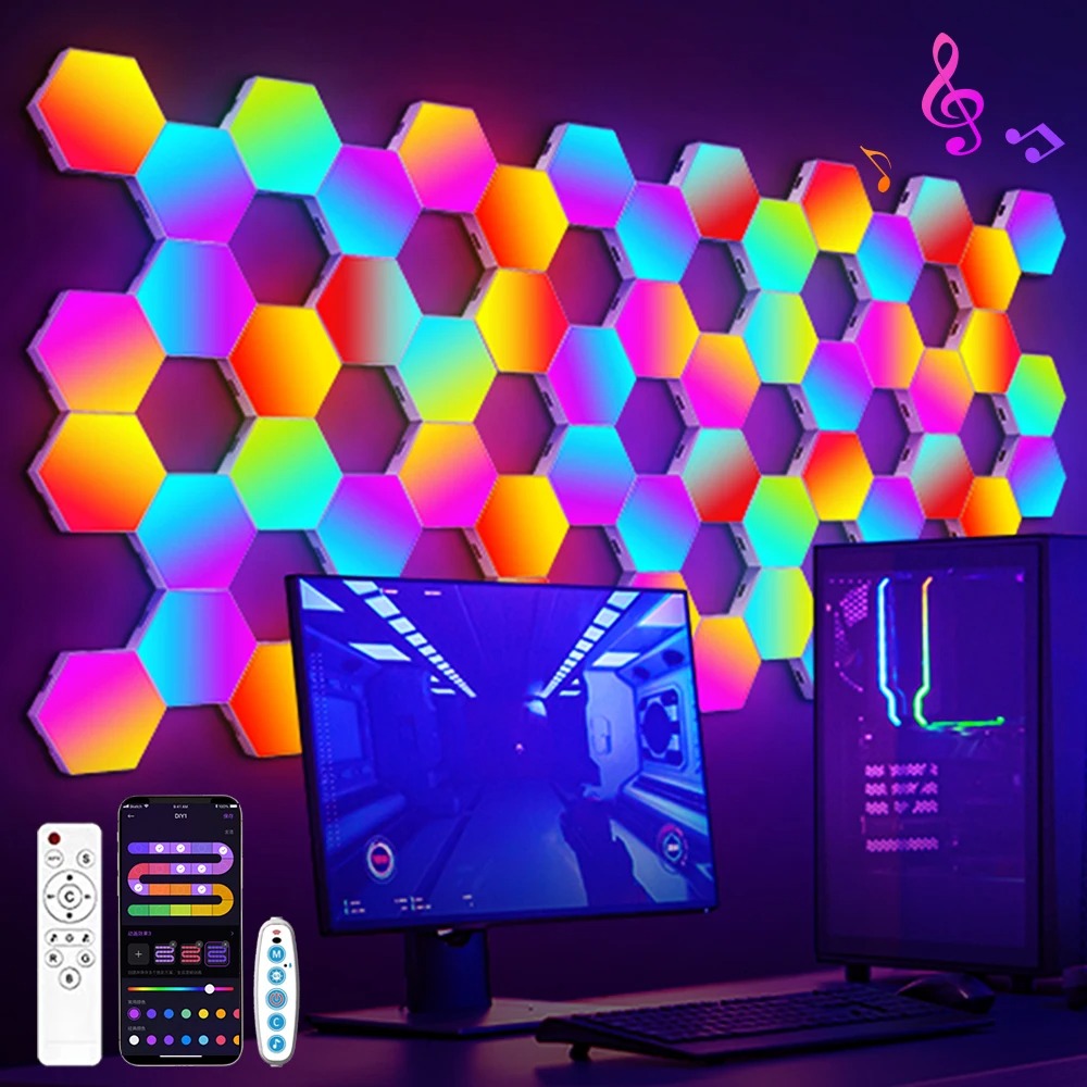 GlowSync RGB LED Hex Panels Sensory Smiles