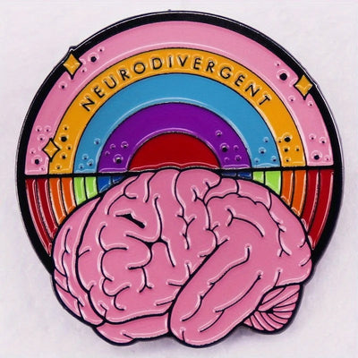 Neurodivergent Rainbow Brain Enamel Brooch Sensory Smiles