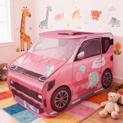 Car Shaped Play Tent – Gray & Pink