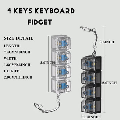 Fidget Keyboard Clicker – Portable Stress Relief Keychain Toy for Kids & Adults
