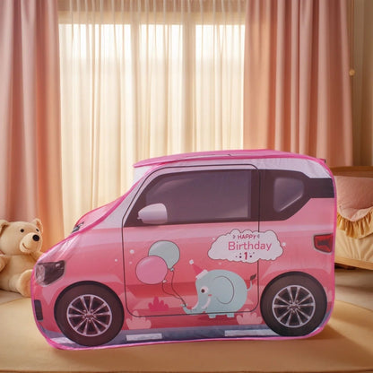 Car Shaped Play Tent – Gray & Pink