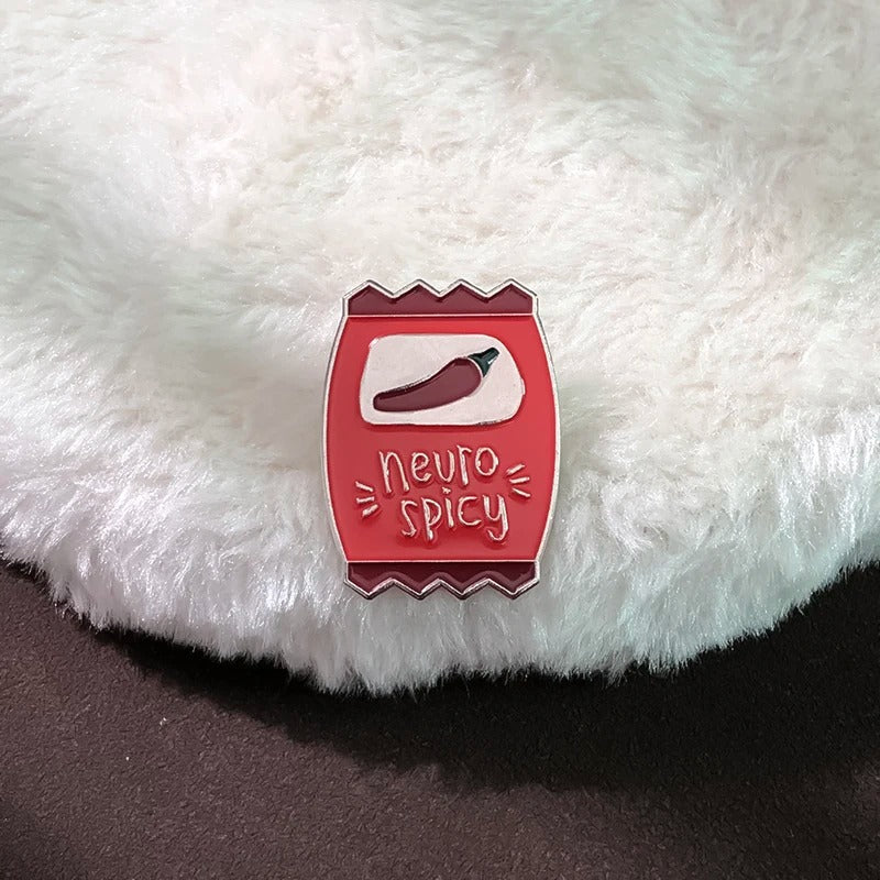Neuro-Spicy Enamel Pin Badge – Celebrate Neurodiversity Sensory Smiles