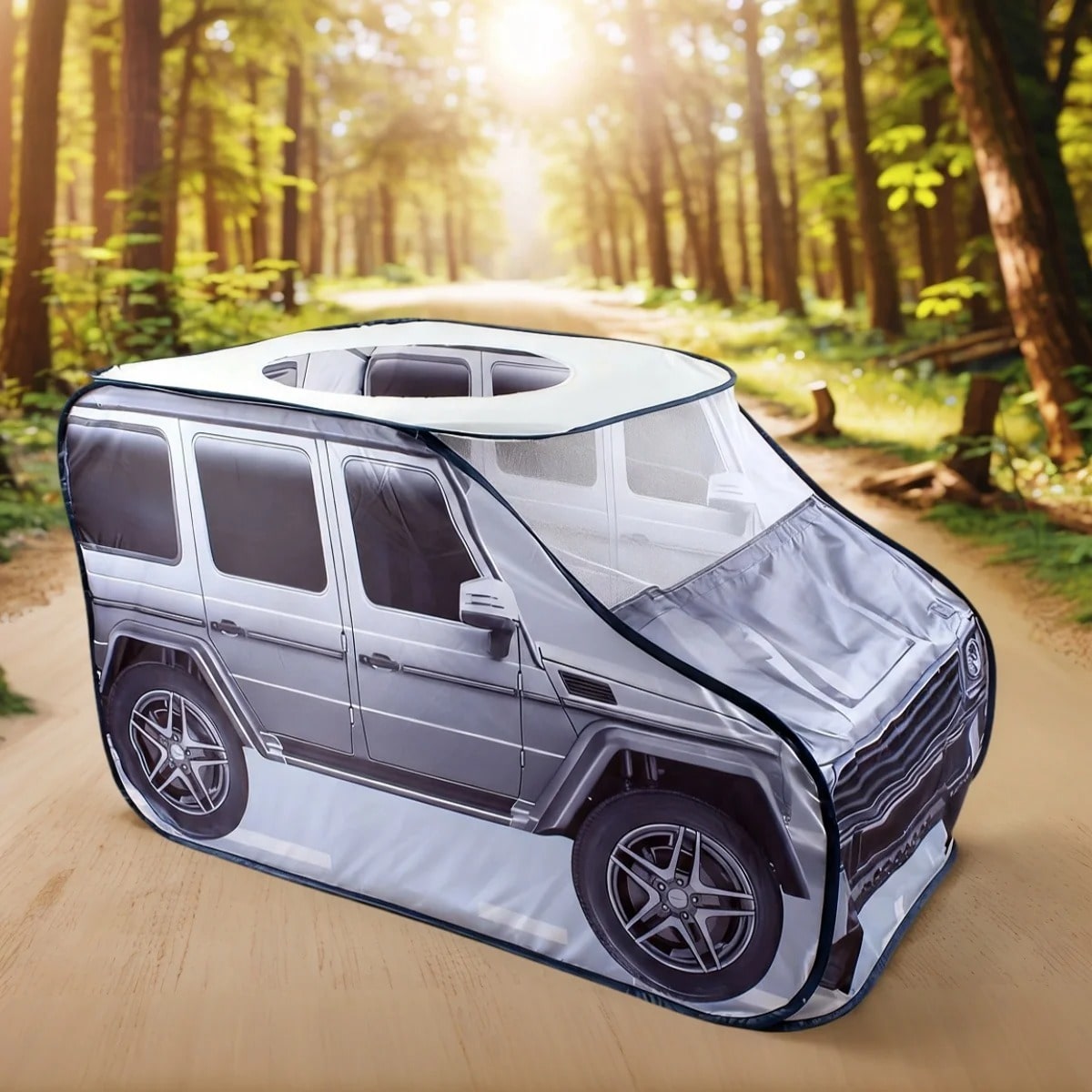 Car Shaped Play Tent – Gray & Pink