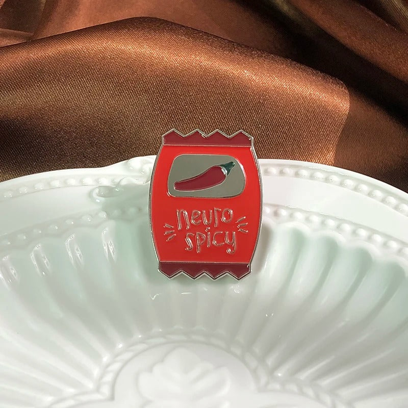 Neuro-Spicy Enamel Pin Badge – Celebrate Neurodiversity Sensory Smiles