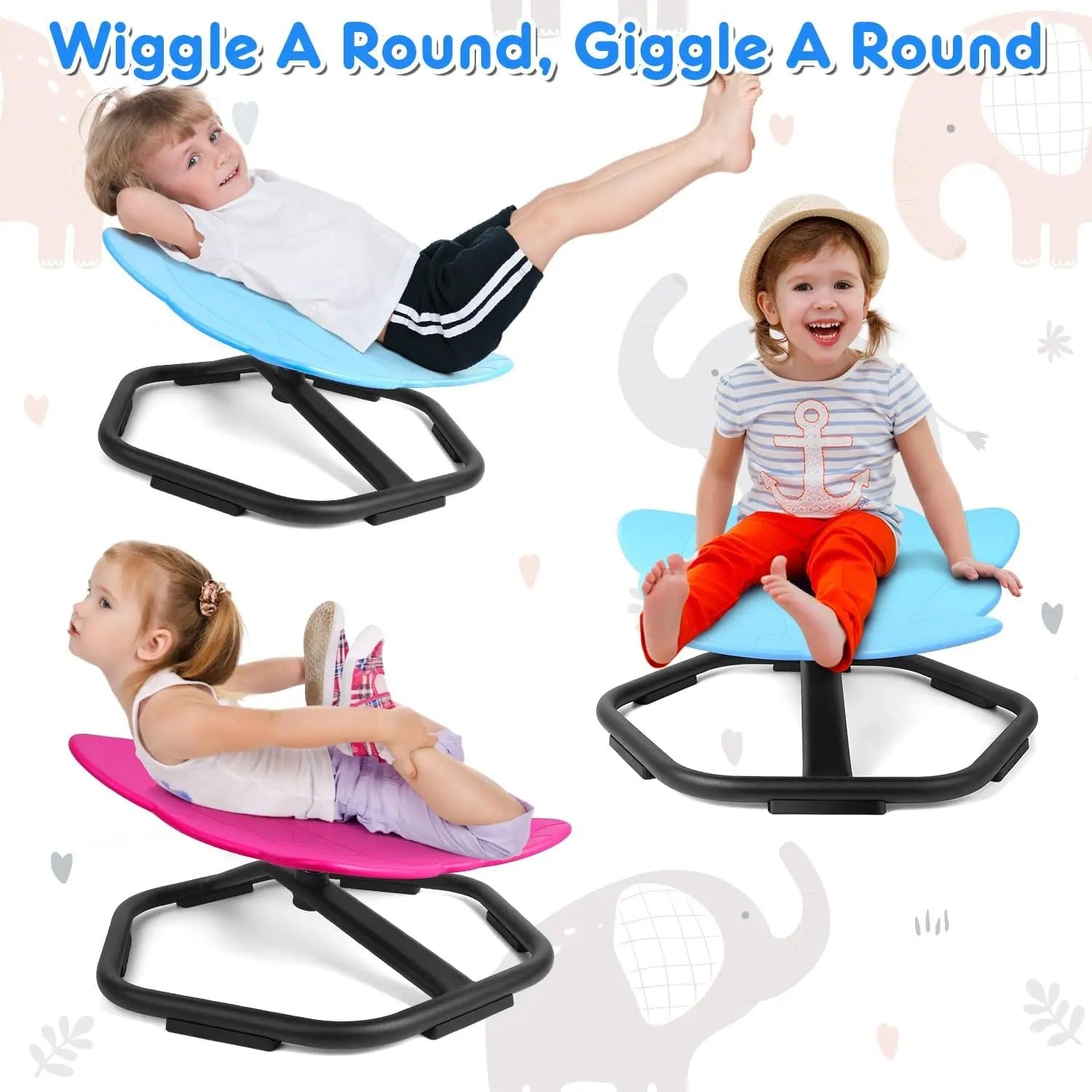 Elephant Sensory Spinning Chair for Kids – 360° Swivel & Balance Toy Sensory Smiles