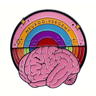 Neurodivergent Rainbow Brain Enamel Brooch Sensory Smiles
