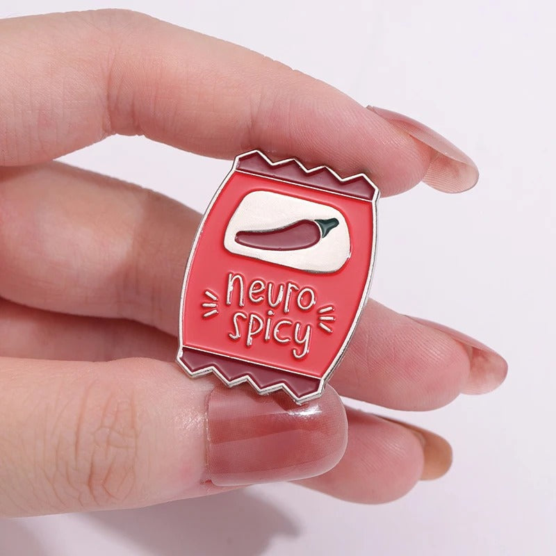 Neuro-Spicy Enamel Pin Badge – Celebrate Neurodiversity Sensory Smiles