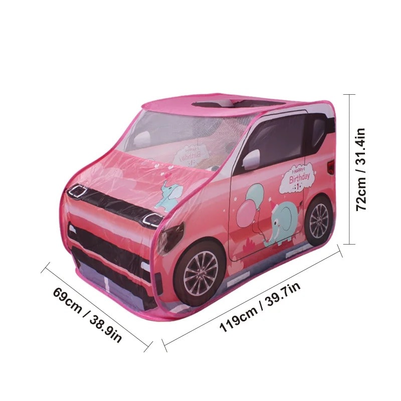Car Shaped Play Tent – Gray & Pink