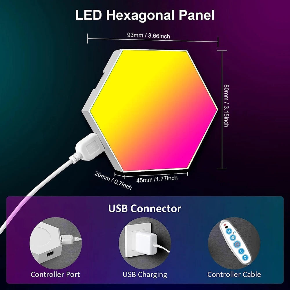 GlowSync RGB LED Hex Panels Sensory Smiles
