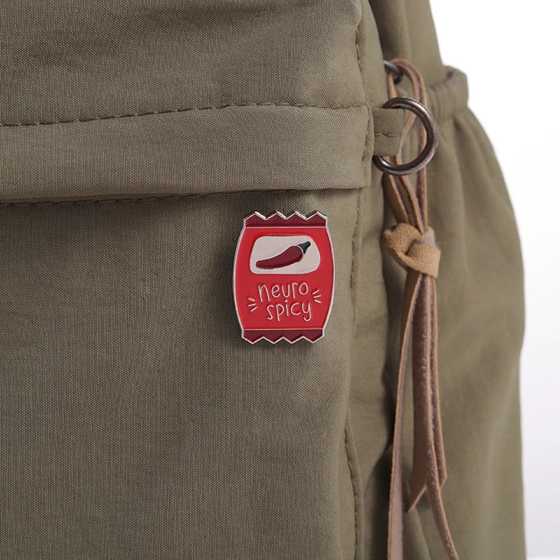 Neuro-Spicy Enamel Pin Badge – Celebrate Neurodiversity Sensory Smiles