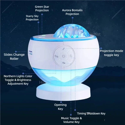 Northern Lights Starry Sky Galaxy Projector Night Light