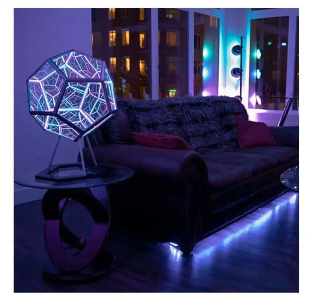 Dodecahedron Infinity Mirror Night Light Sensory Smiles