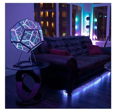 Dodecahedron Infinity Mirror Night Light Sensory Smiles